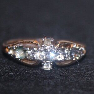 $279 Gorgeous 14K Gold Over 925 "Diamond" Cocktail Statement Ring